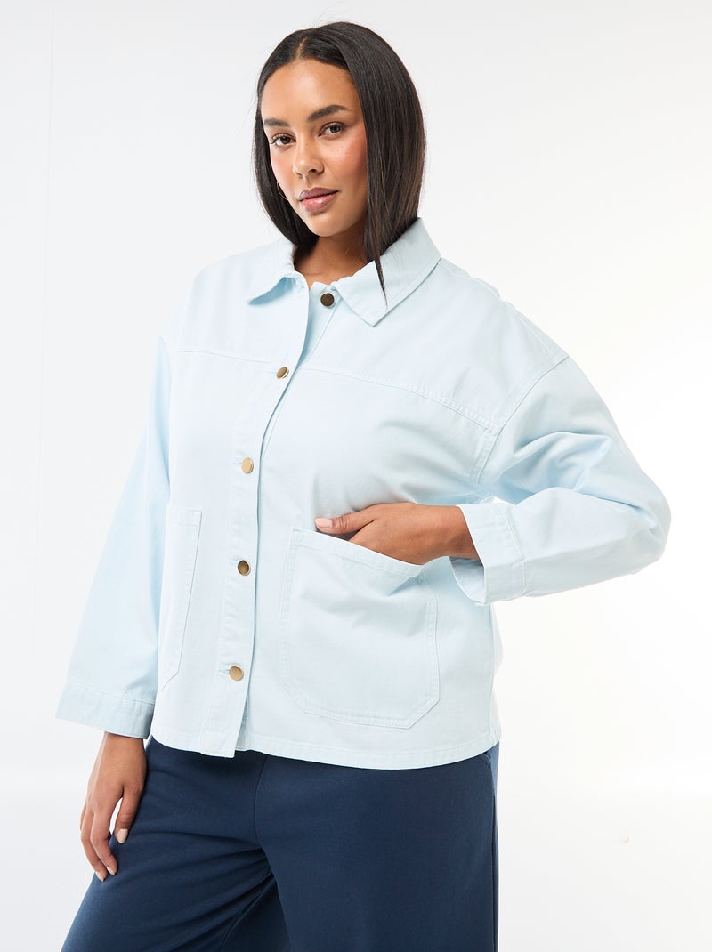 Surchemise en twill avec 2 poches plaquées Bleu - Kiabi