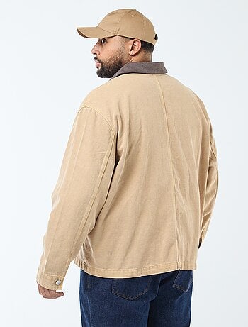 Surchemise en twill avec col contrasté