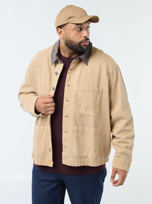 Surchemise en twill avec col contrasté - Kiabi