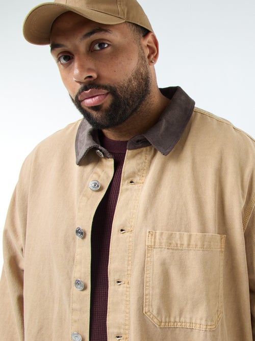 Surchemise en twill avec col contrasté - Kiabi