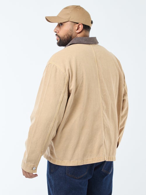 Surchemise en twill avec col contrasté - Kiabi