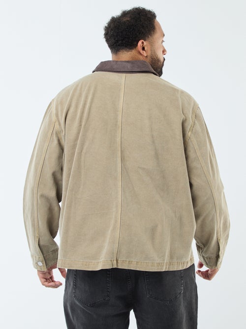 Surchemise en twill avec col contrasté - Kiabi