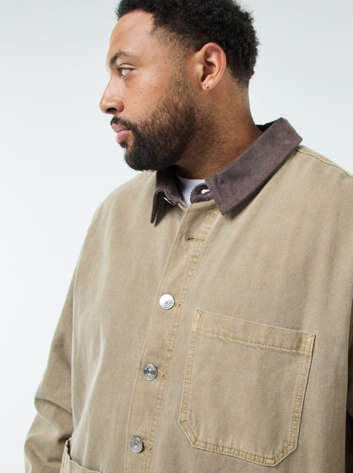 Surchemise en twill avec col contrasté - Kiabi