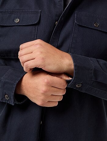 Surchemise en twill avec poches poitrine à rabat