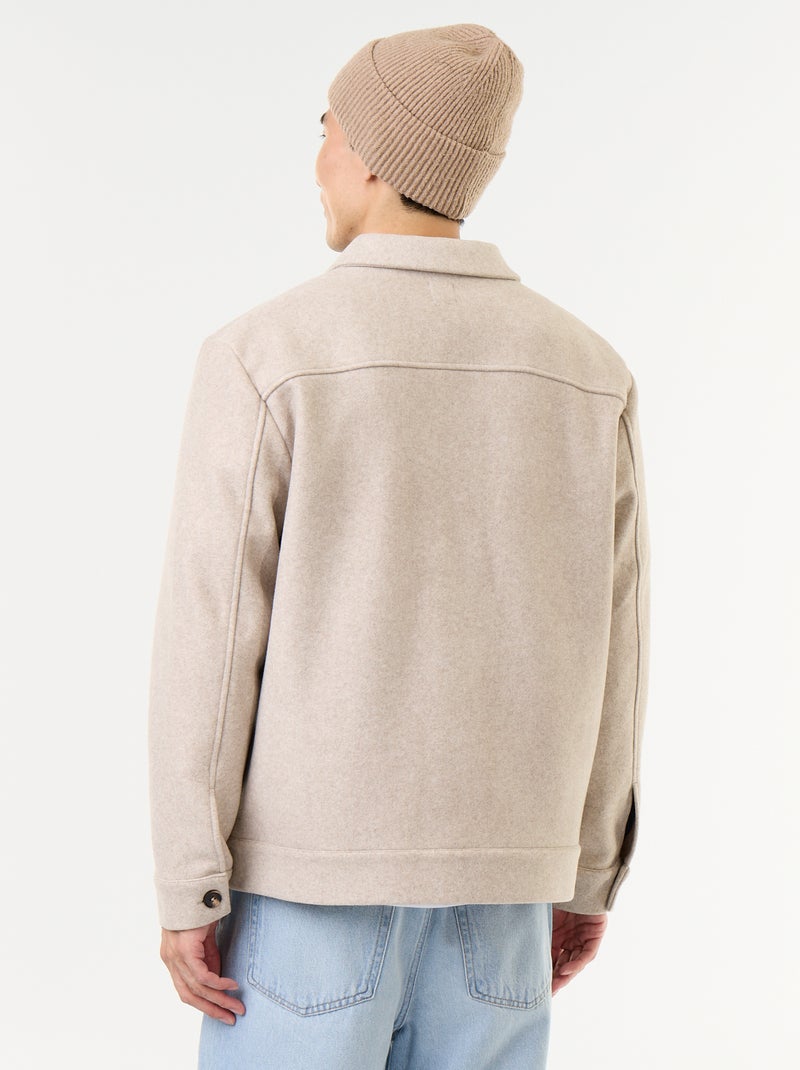 Surchemise esprit lainage avec poches poitrine Beige - Kiabi