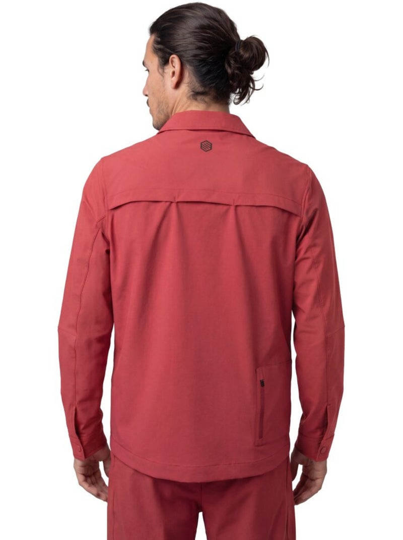 Surchemise été cyclisme gravel homme cyclisme homme stoneway Rouge - Kiabi