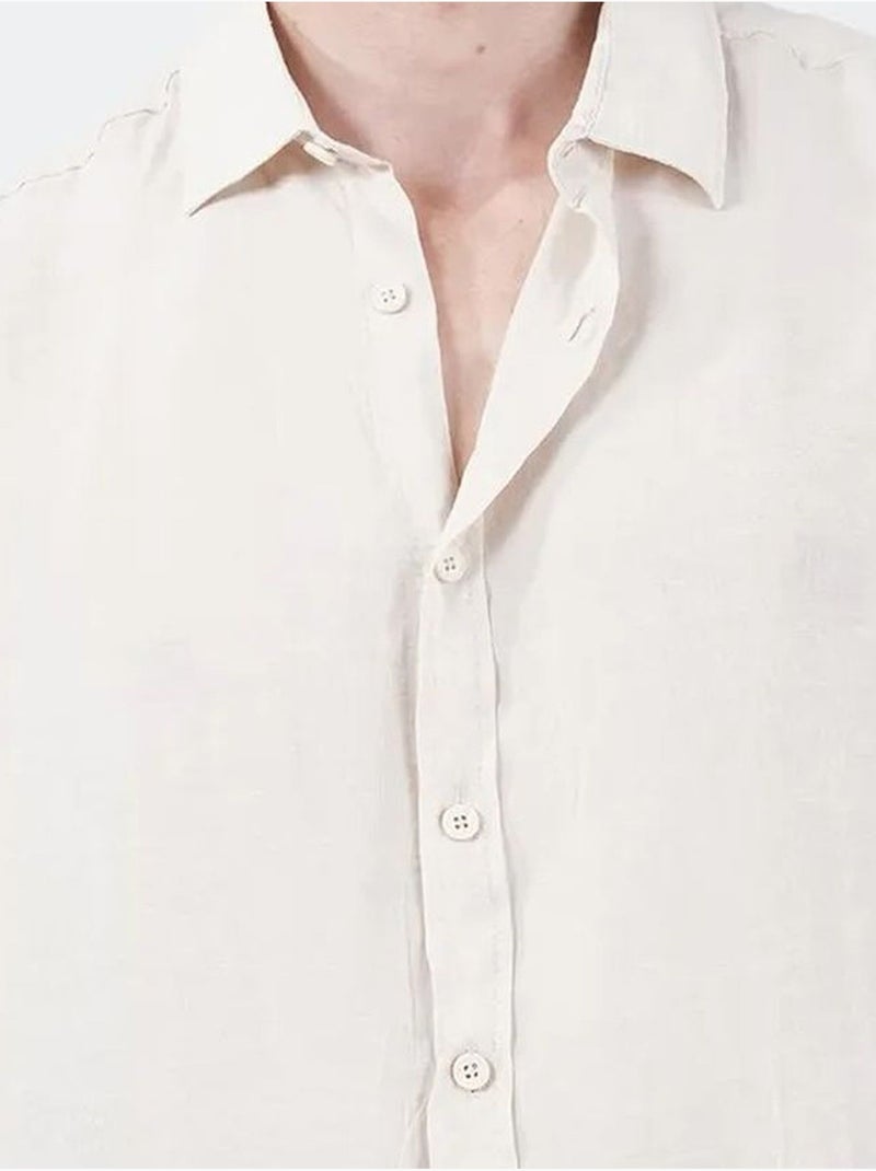 Surchemise oversize en coton uni giesto Beige naturel - Kiabi