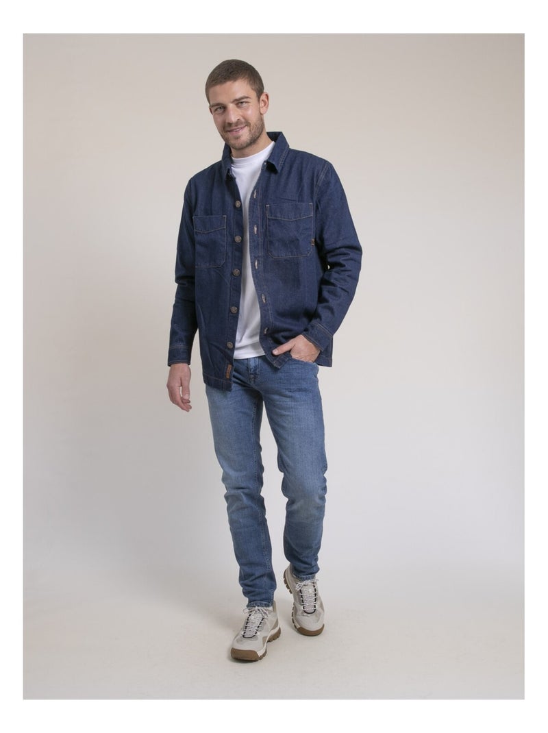 Surchemise pur coton denim tudessy Bleu - Kiabi