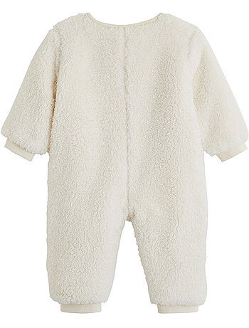 Surpyjama bébé en sherpa caramel