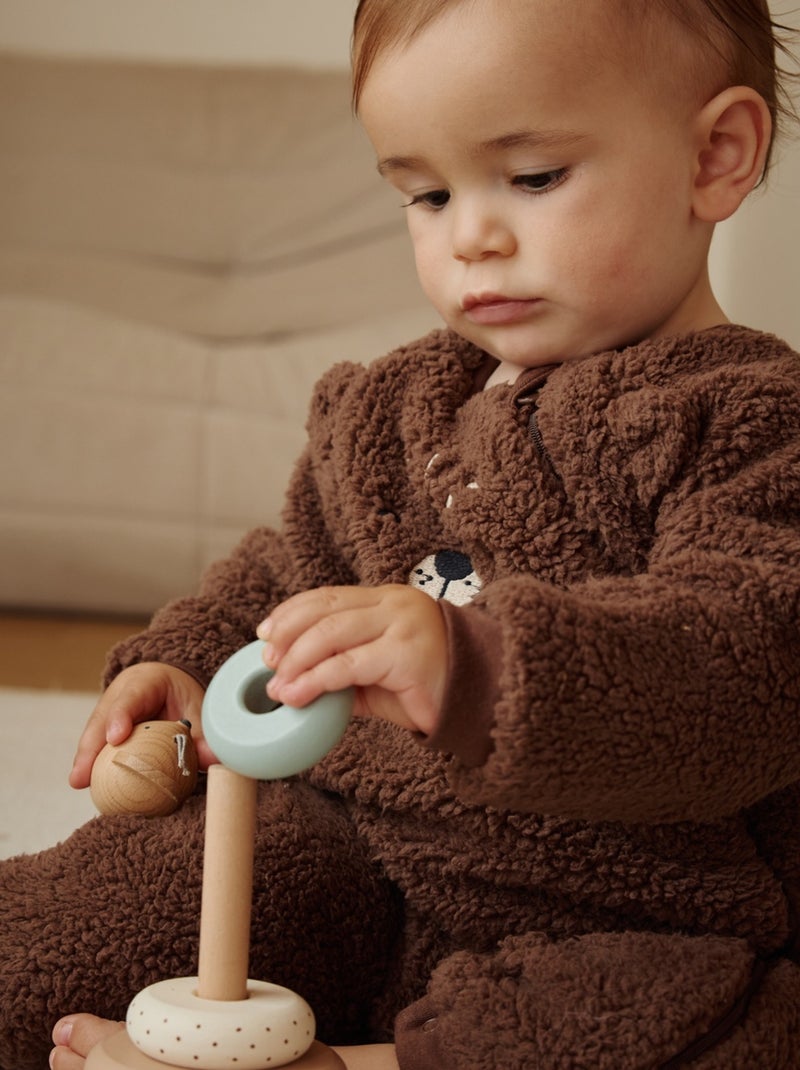 Surpyjama bébé en sherpa Cracotte Marron - Kiabi