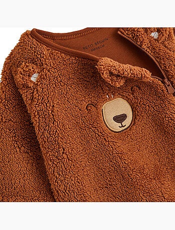 Surpyjama bébé en sherpa moka