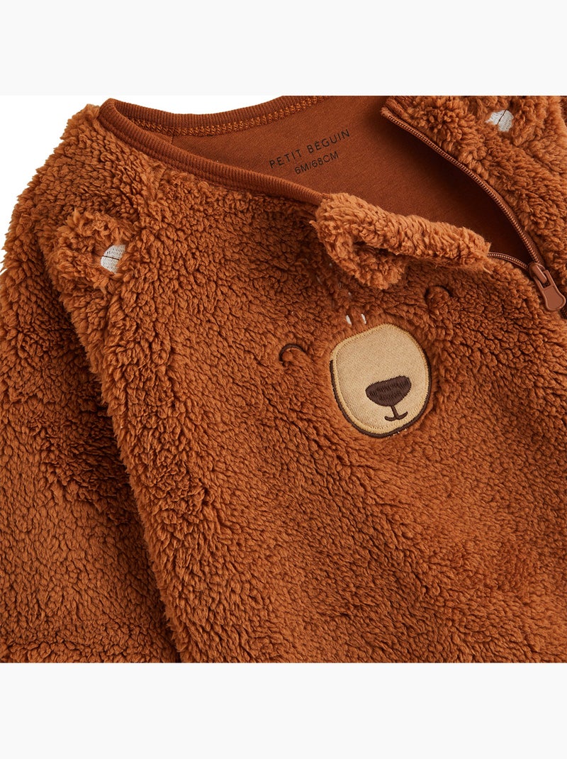 Surpyjama bébé en sherpa moka Marron - Kiabi