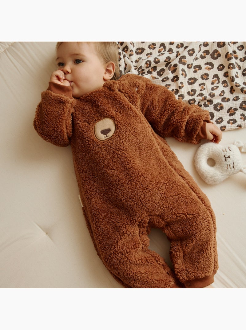 Surpyjama bébé en sherpa moka Marron - Kiabi