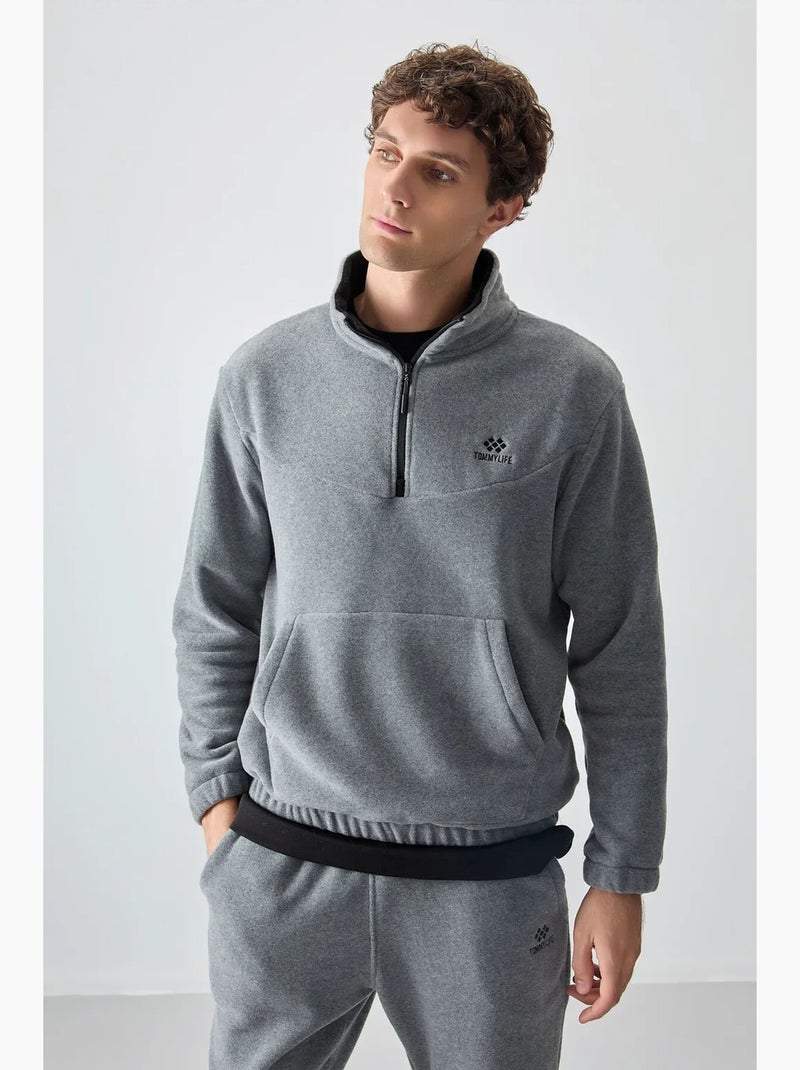 Survêtement homme deux pièces en maille peluche tommy Gris - Kiabi