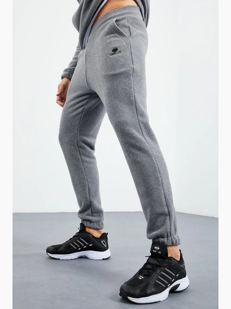 Survêtement homme deux pièces en maille peluche tommy Gris - Kiabi