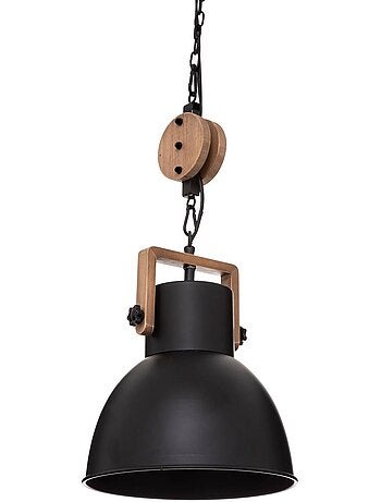 Suspension bois métal à poulie silas