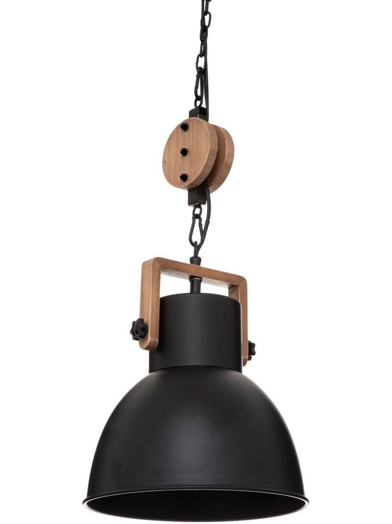 Suspension bois métal à poulie SILAS Noir - Kiabi