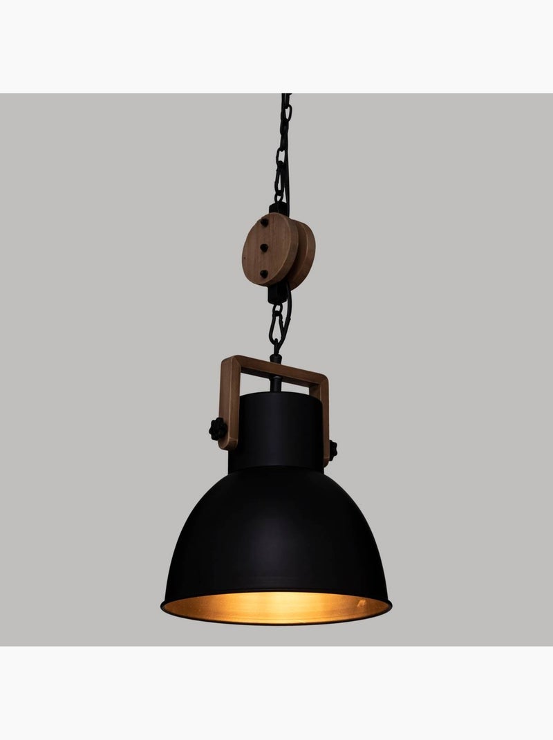Suspension bois métal à poulie SILAS Noir - Kiabi