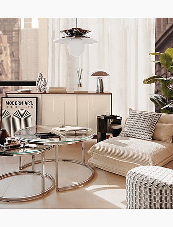 Suspension en acier globe en opaline OMIA