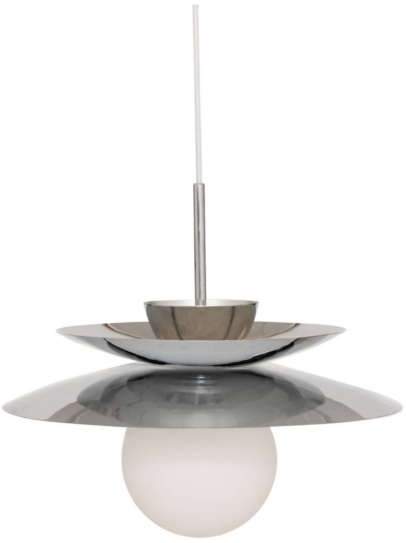 Suspension en acier globe en opaline OMIA Argent - Kiabi