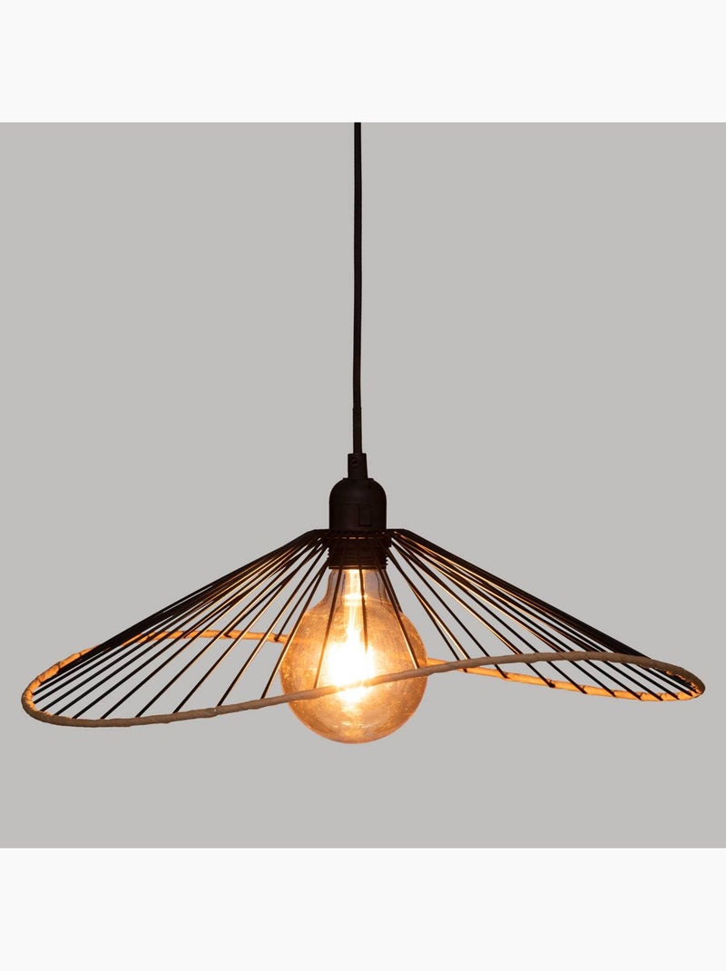 Suspension filaire en métal contour effet bois ALARA Noir - Kiabi