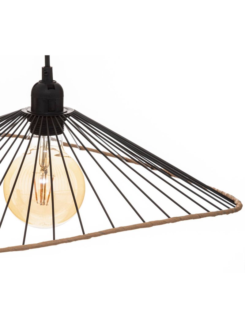 Suspension filaire en métal contour effet bois ALARA Noir - Kiabi