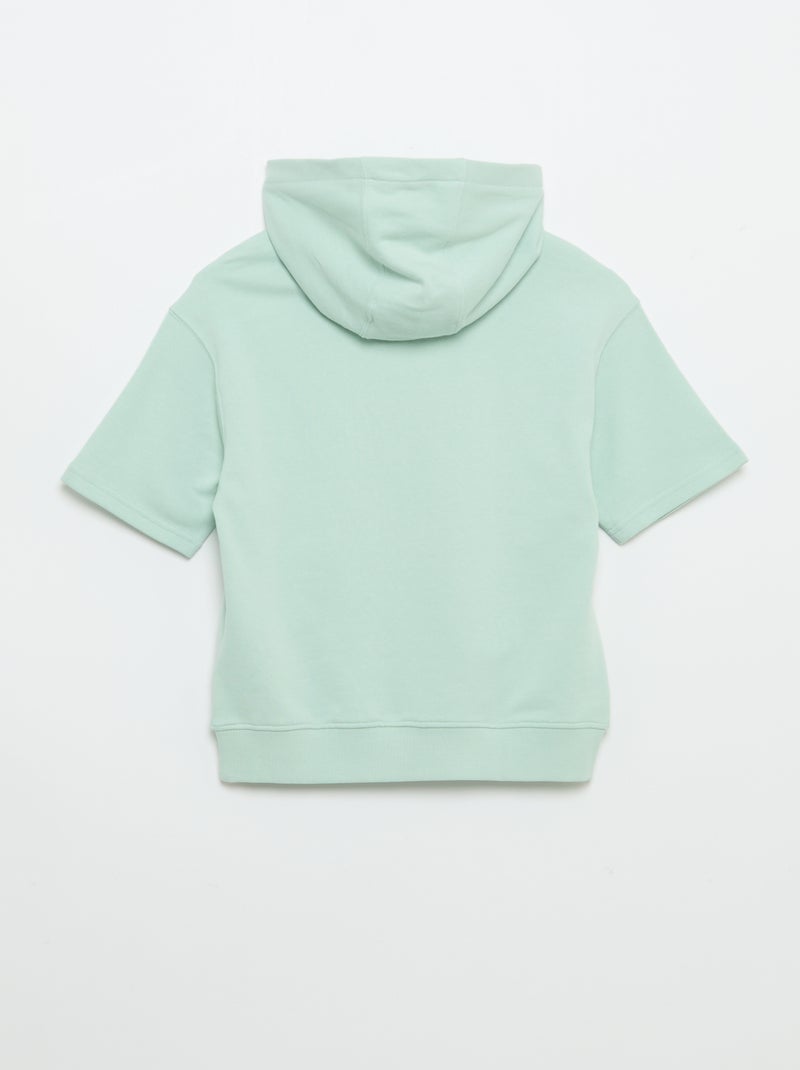 Sweat à capuche à manches courtes Bleu - Kiabi