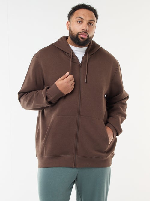Sweat à capuche à ouverture zippée - Kiabi