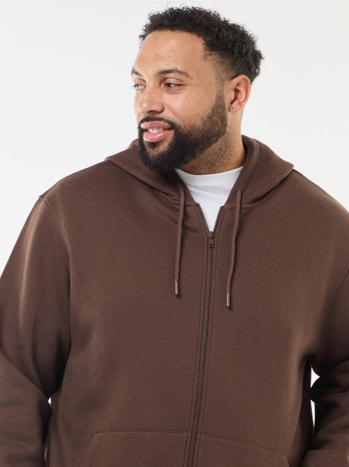 Sweat à capuche à ouverture zippée - Kiabi