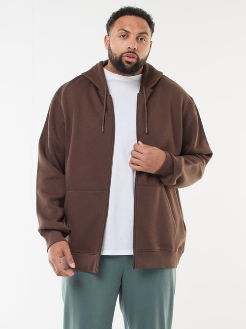 Sweat à capuche à ouverture zippée - Kiabi