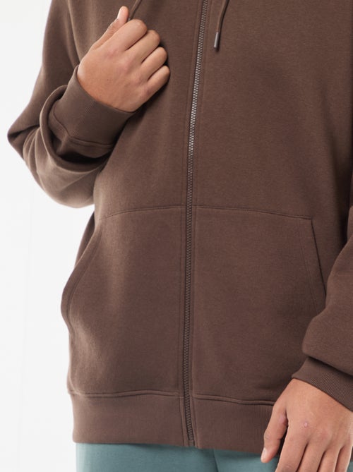 Sweat à capuche à ouverture zippée - Kiabi