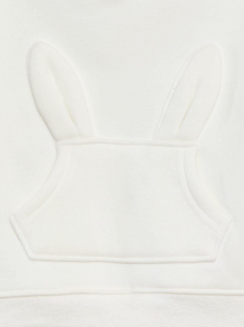 Sweat à capuche animé blanc - Kiabi