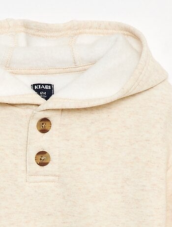 Sweat à capuche avec boutons et doublure chaude