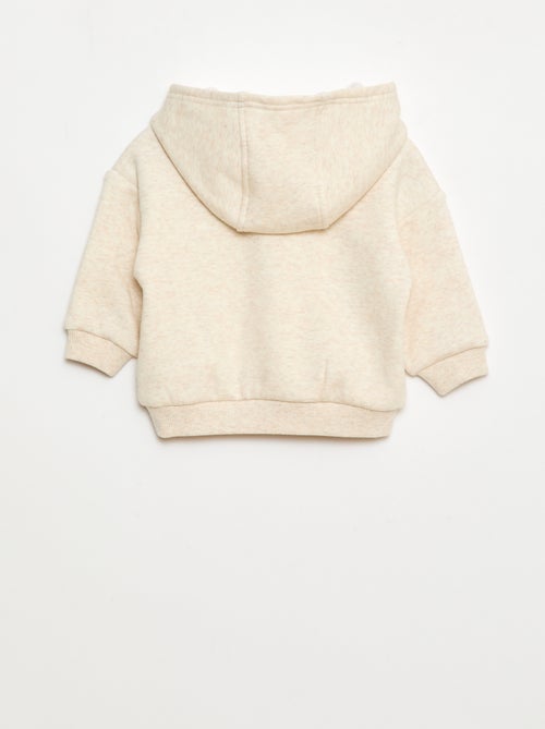Sweat à capuche avec boutons et doublure chaude - Kiabi