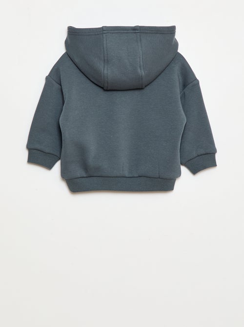 Sweat à capuche avec boutons et doublure chaude - Kiabi