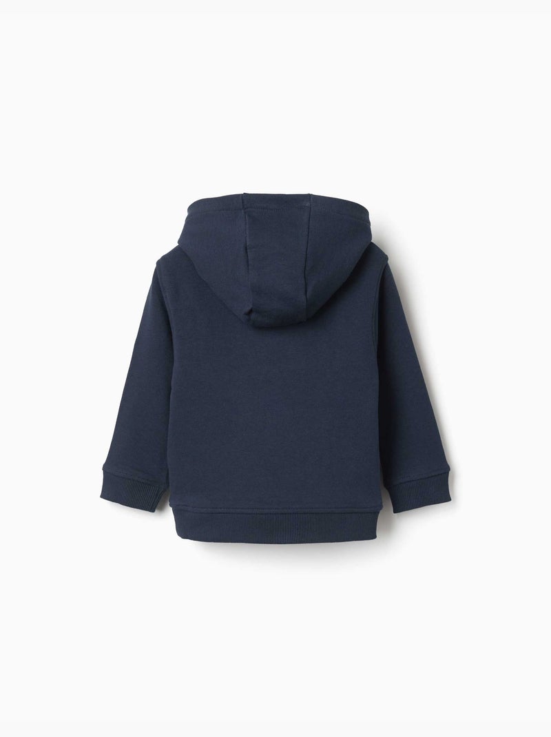 Sweat à capuche avec broderie en bouclettes zy Bleu Bleu - Kiabi