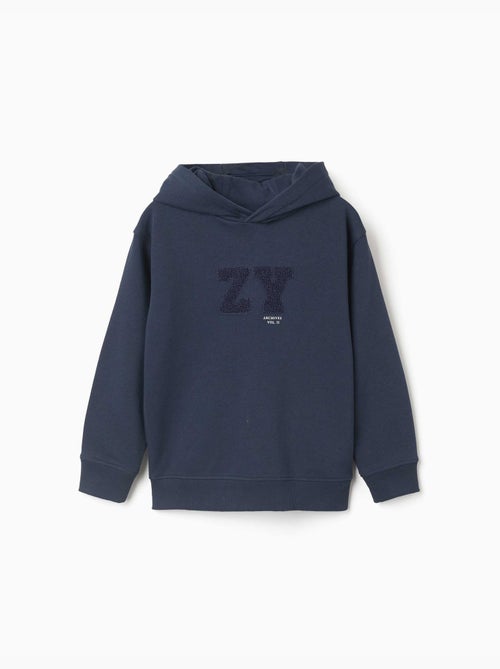 Sweat à capuche avec broderie en bouclettes ZY - Kiabi