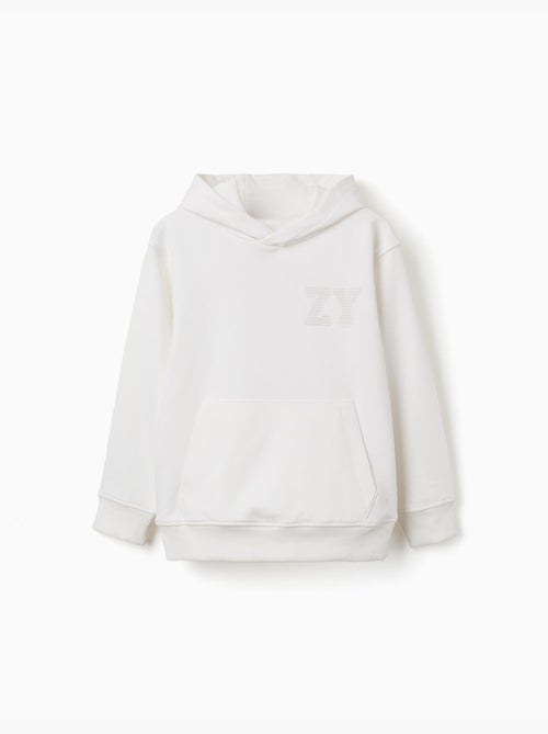 Sweat à capuche avec imprimé en relief ZY - Kiabi