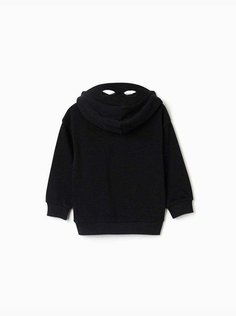 Sweat à capuche avec imprimé qui brille dans le noir Noir Noir - Kiabi