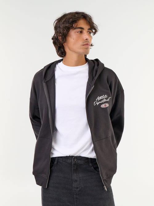 Sweat à capuche avec inscription recto verso - Kiabi