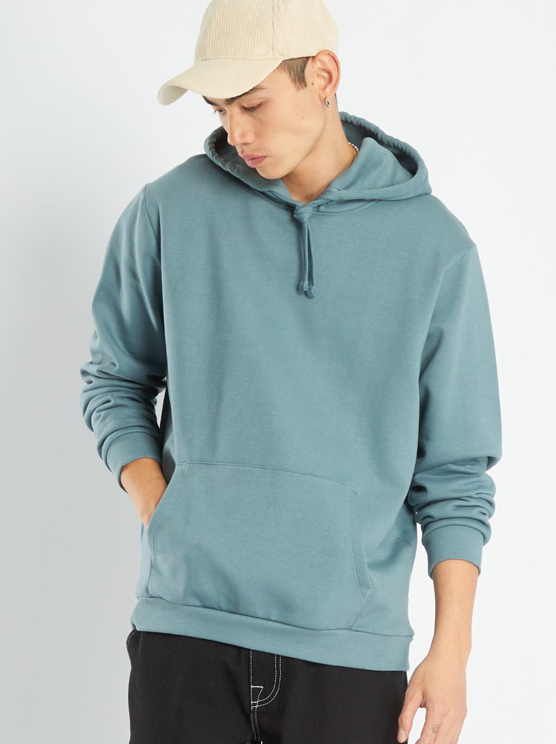 Sweat à capuche avec poche kangourou Bleu - Kiabi