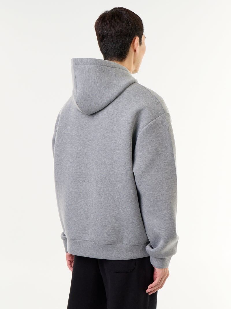 Sweat à capuche avec poche kangourou Gris - Kiabi