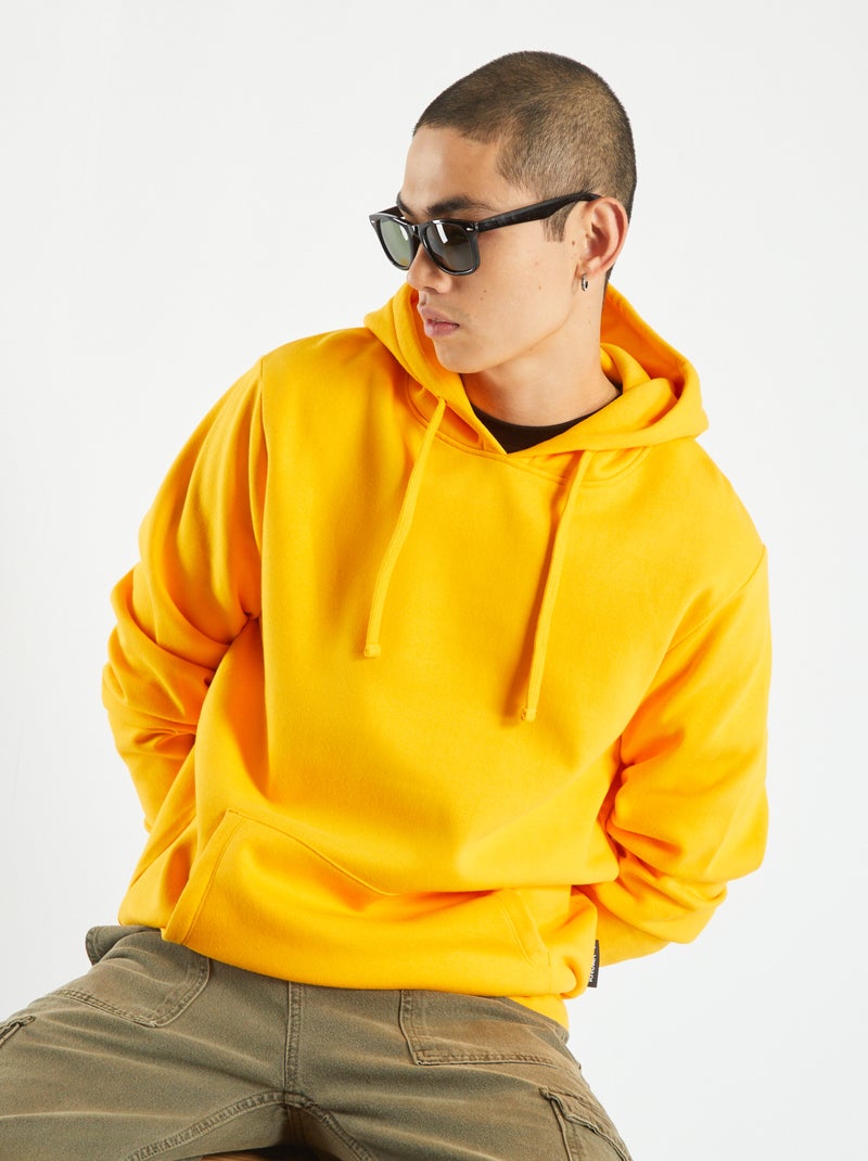 Sweat à capuche avec poche kangourou Jaune - Kiabi