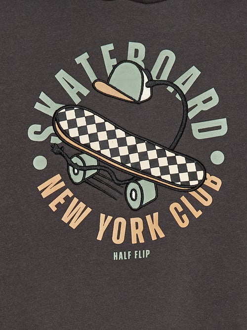 Sweat à capuche avec un imprimé en relief - Kiabi