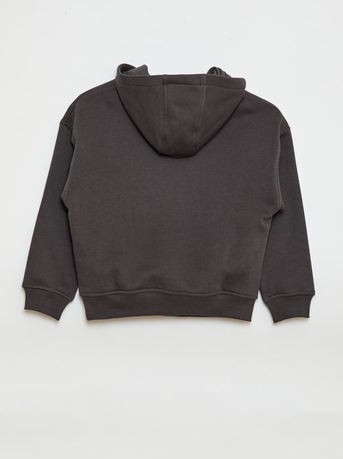 Sweat à capuche avec un imprimé en relief - Kiabi