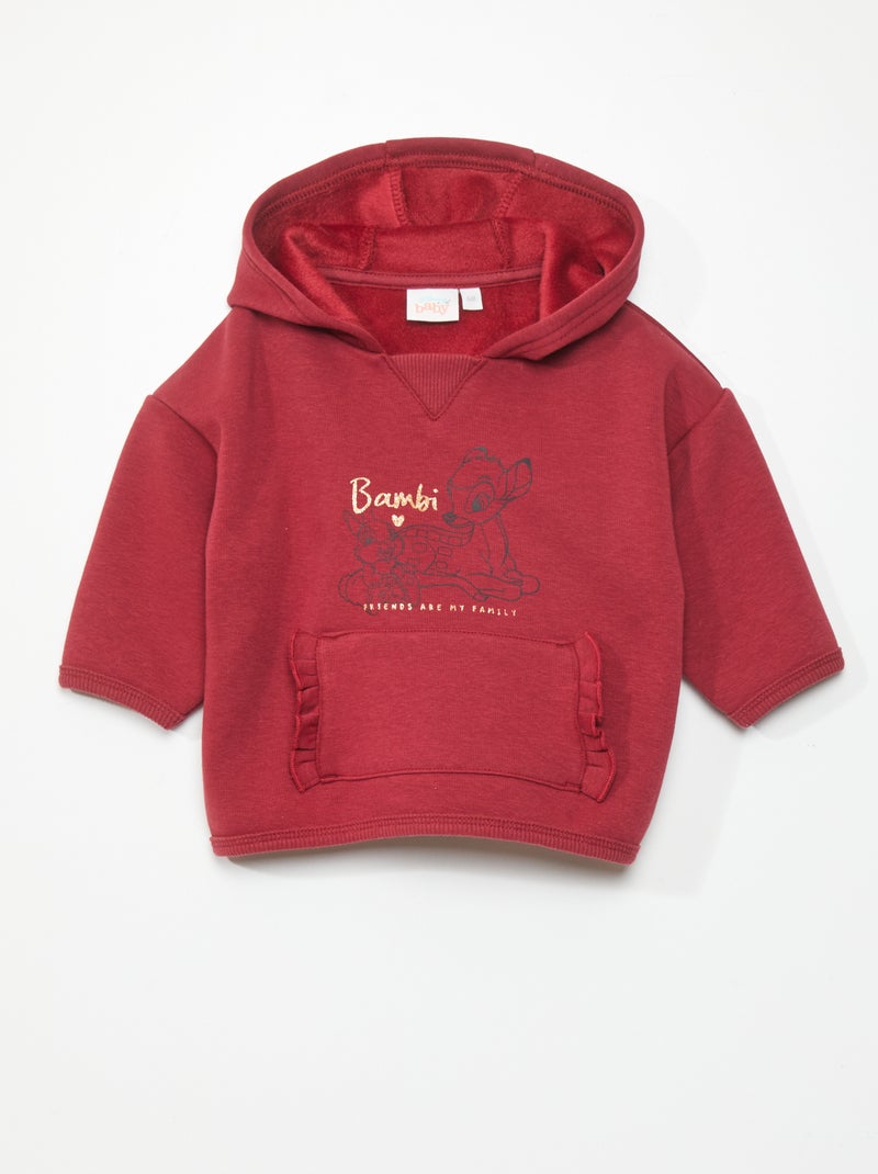 Sweat à capuche 'Bambi' Bordeaux - Kiabi