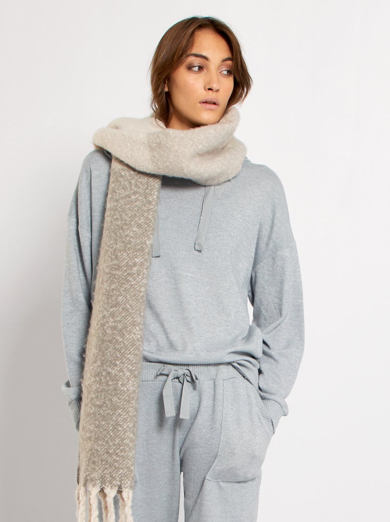 Sweat à capuche bleu gris - Kiabi