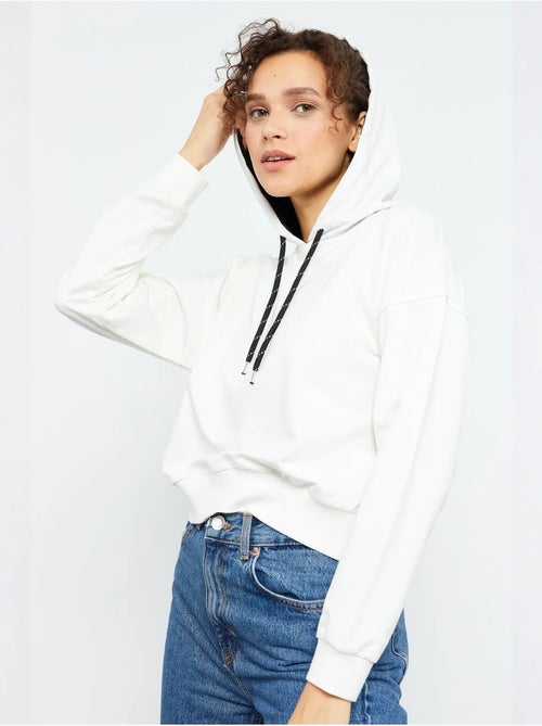 Sweat à capuche coupe décontractée avec lien tommy - Kiabi Sweat à capuche coupe décontractée avec lien tommy - Kiabi