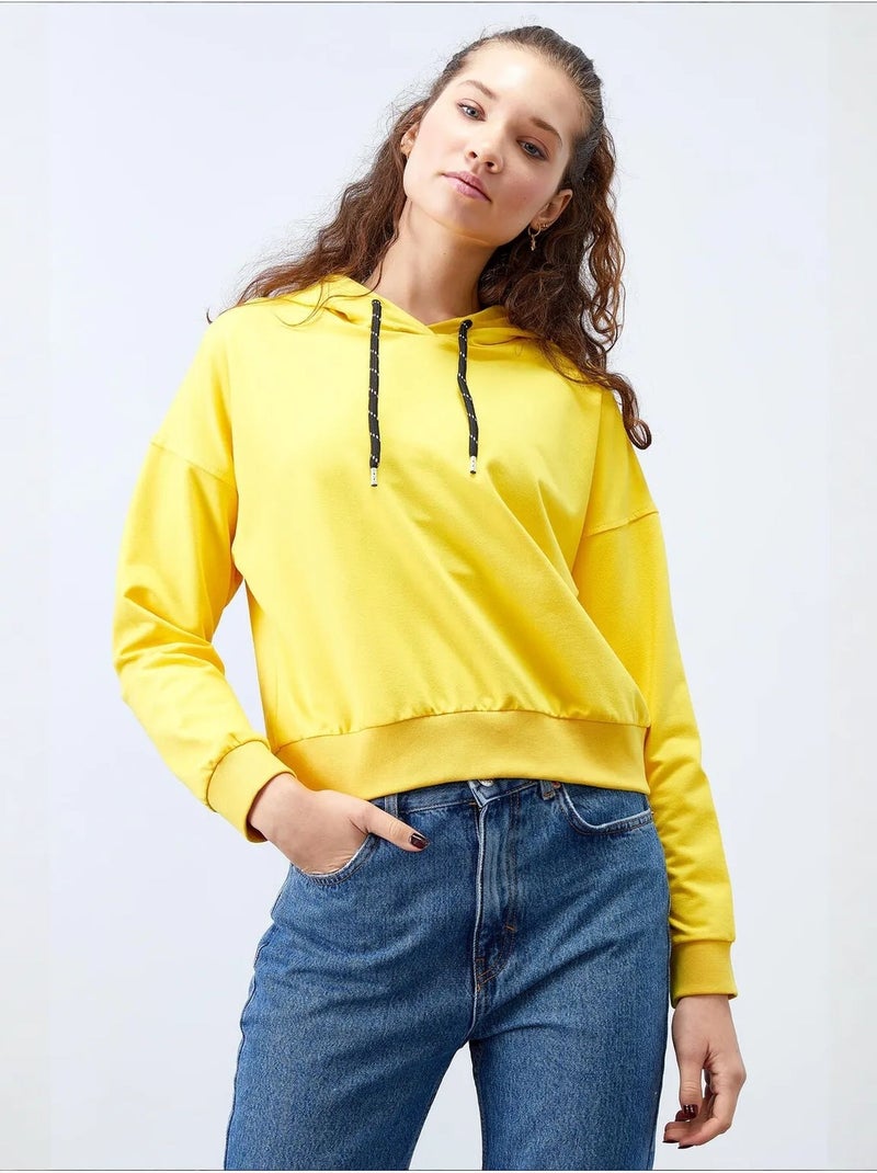Sweat à capuche coupe décontractée avec lien tommy Jaune citron - Kiabi