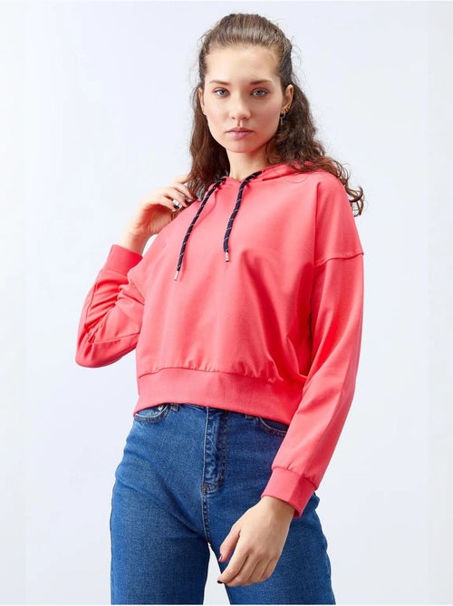 Sweat à capuche coupe décontractée avec lien tommy - Kiabi Sweat à capuche coupe décontractée avec lien tommy - Kiabi